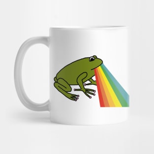 Animals with Rainbow Puke Green Frog Mug